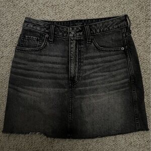 Gray Acid Wash Jean Skirt